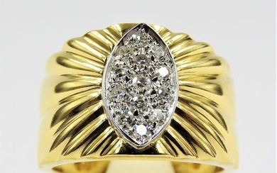 18 kt. Bicolour, White gold, Yellow gold - Ring - 0.30 ct Diamond