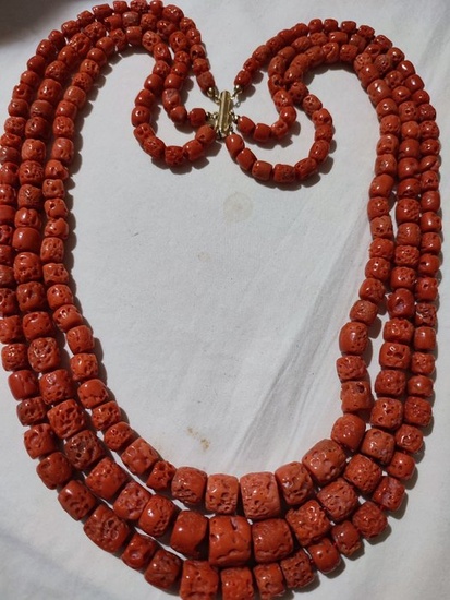 18 kt. Gold - Necklace Blood Coral