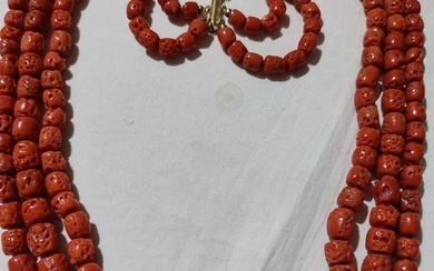 18 kt. Gold - Necklace Blood Coral