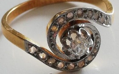 18 kt. Gold - Ring - 0.20 ct Diamond - Diamond