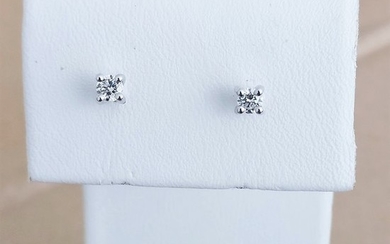 18 kt. White gold - Earrings - 0.20 ct Diamond