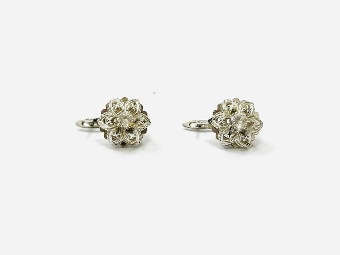 18 kt. White gold - Earrings - 0.40 ct Diamonds