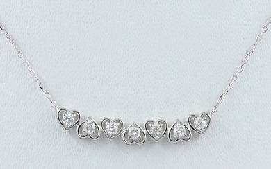 18 kt. White gold - Necklace with pendant - 0.24 ct Diamond
