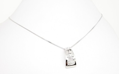 18 kt. White gold - Necklace with pendant - 0.25 ct Diamond