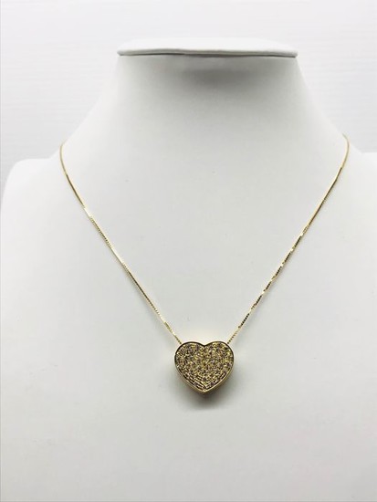 18 kt. Yellow gold - Necklace with pendant - 0.85 ct Diamond - Diamond