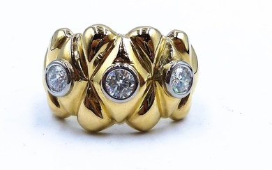 18 kt. Yellow gold - Ring Diamonds