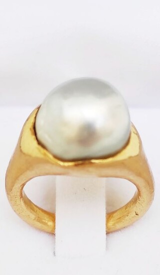 18 kt. Yellow gold - Ring South Sea Pearl - Pearls
