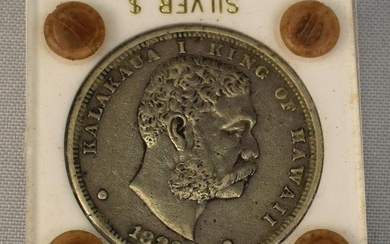 1883 KALAKAUA KING OF HAWAII SILVER DOLLAR COIN