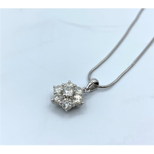 18ct White Gold And Diamond Pendant With Approx. 2ct in Tota...