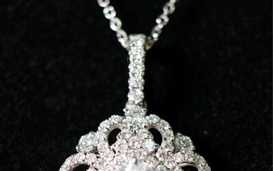 18k WG 2.14ctw Diamond Pendant Necklace, Modani