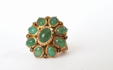 19,2 kt. Gold - Ring - 4.50 ct Emerald