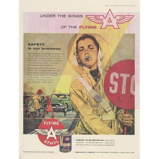 1956 Flying A Motor Oil Magazine Ad