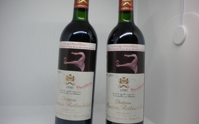 1990 chateau mouton rothschild - Pauillac Grand Cru Classé - 2 Bottle (0.75L)