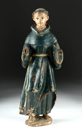 19th C. Mexican Wood Santo - St. Anthony of Padua