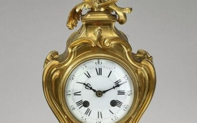 19th c. Marti et Cie Rococo Revival gilt bronze clock