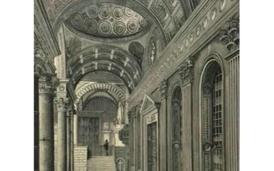 19thc Wood Engraving, Portico of the Pazzi Chapel