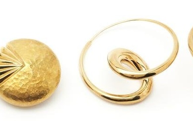 2 Pairs of 18K Gold Earrings