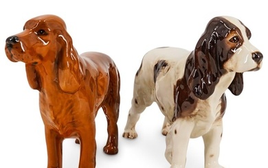 (2 Pc) Goebel & Beswick Porcelain Cocker Spaniel Dog Figurines