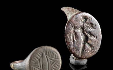 2 Rings - Roman Copper w/ Cupid & Byzantine Brass