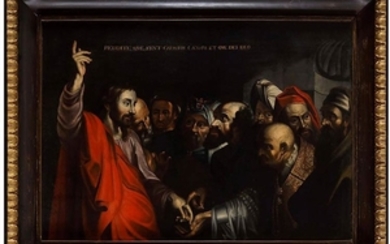 Caravaggesque painter, first half of the 17th century The tribute...