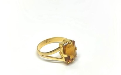 21,6 kt. Yellow gold - Ring - 2.97 ct Citrine