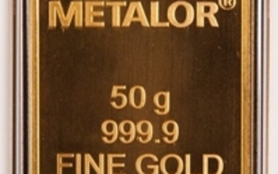 50 gram - Gold .999 (24 kt.) - Metalor - Seal+Certificate