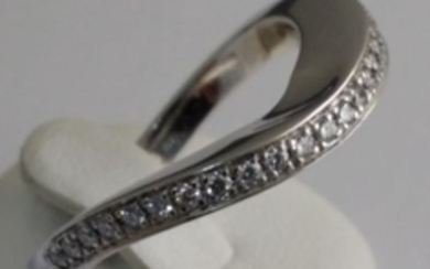 18 kt. White gold - Ring - 0.17 ct Diamond - Diamonds