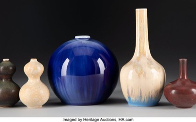 27115: Five Royal Copenhagen Glazed Ceramic Vases, earl