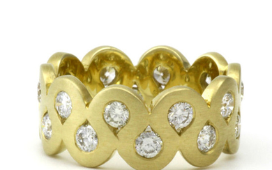 14KYellow gold, Brushed - Ring - 1.01 ct Diamond