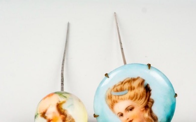 2pc Antique French Victorian Hatpin