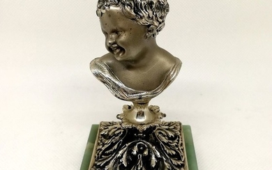 Wonderful Bust of Putto - .800 silver - Italy - mid 20th century