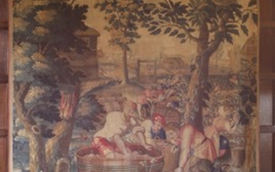 A tapestry panel, emblematic of autumn, late 17th century, Mortlake or Hatton Garden, London, woven ...