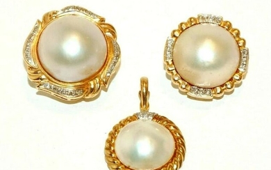 3Pc 14k d & Pearl & Diamond Earring Pendant (GoH)#11