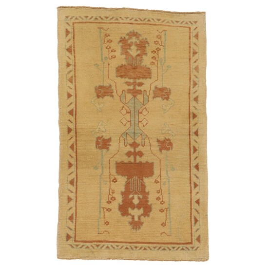 4'2 x 6'10 Hand-Knotted Turkish Donegal Area Rug