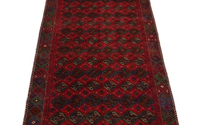 5'2 x 10'4 Hand-Knotted Persian Turkmen Area Rug, 1970s