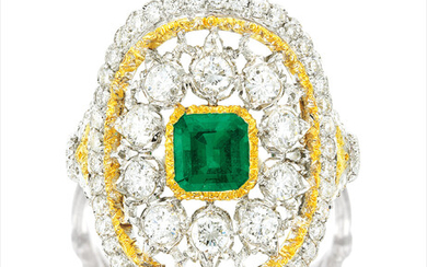 Buccellati, An Emerald and Diamond Ring, Buccellati