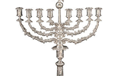 A Russian Silver-Plated Candlestick