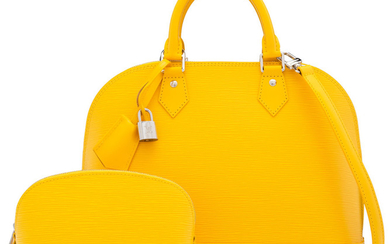 Louis Vuitton Yellow Epi Leather Alma PM Bag Condition:...