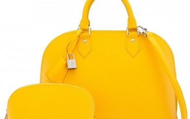 58015: Louis Vuitton Yellow Epi Leather Alma PM Bag Con