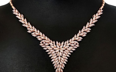5.91ct Pink Diamond Necklace - 14 kt. Pink gold - Necklace - ***NO RESERVE PRICE***