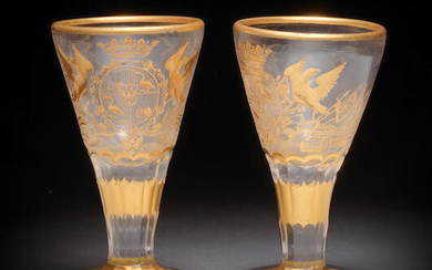 A pair of Potsdam/Zechlin presentation glasses for Field Marshall von Münnich, circa 1734-41