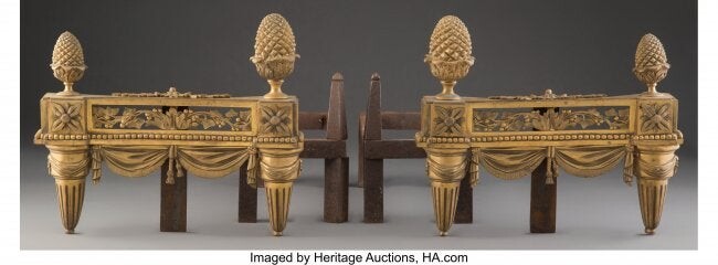 61015: A Pair of French Louis XVI-Style Gilt Bronze Che