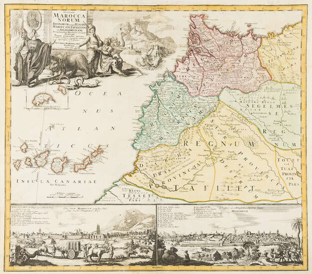 Africa.- Morocco.- Homann (Johann Christoph) Statuum Marocca Norum, Regnorum Nempe Fessani, Maroccani, Tafiletani et Segelomessani, 1728.