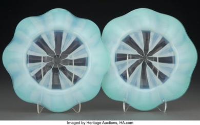 79315: Two Tiffany Studios Pastel Favrile Glass Plates