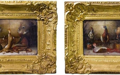 Flemish painter from the 19th century, pair of still