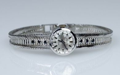 835 Silver - Bracelet - Ladies watch - 0.30ct sapphires, mechanical