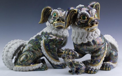 Oggetti Mangani Porcelain PAIR Guardian Foo Dogs