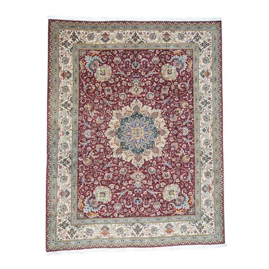 Persian Tabriz 400 Kpsi Wool and Silk Handmade Oriental