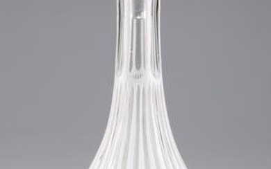A 19TH CENTURY BOHEMIAN OVERLAY GLASS DECANTER
