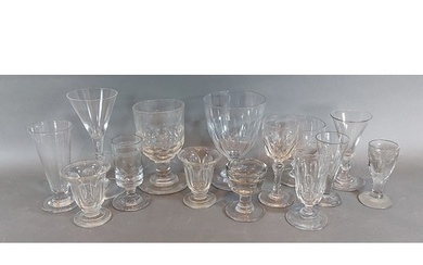 A 19th Century glass rummer together with a collection of ot...